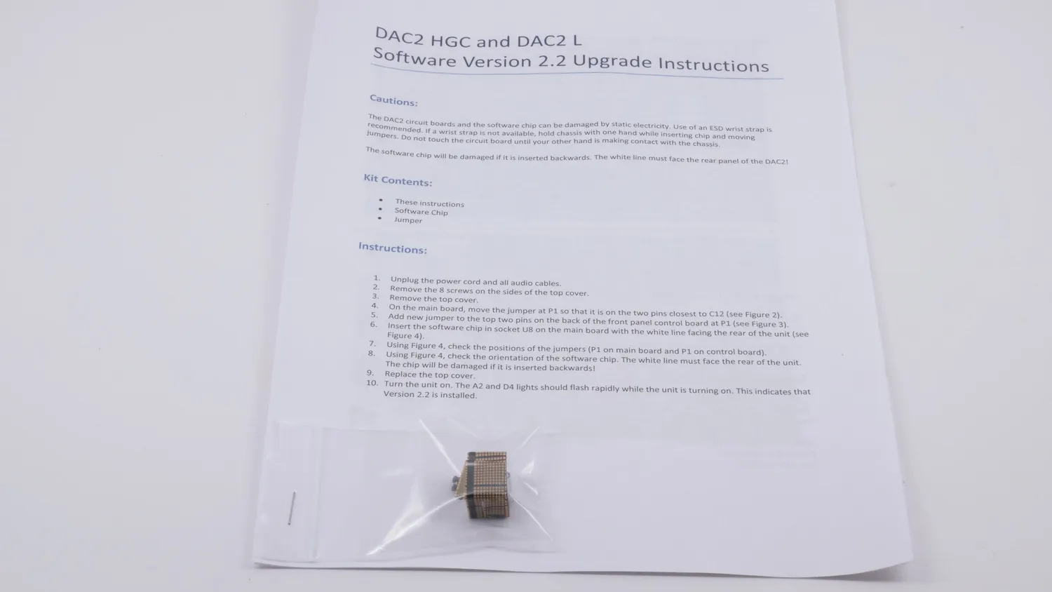 Benchmark DAC2 firmware-upgrade kit DAC2 HGC versie 2.5